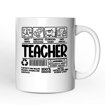 Teacher Label Mug, Funny Barcode for Dedicated Educators Gift