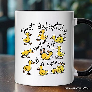 Funny Ducks Not All in a Row Sarcastic Mug, Mental Health Motivational Gift