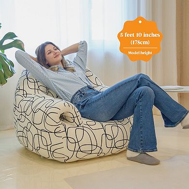 Unikome Modern Jacquard Compressed Accent Chair Space-Saving Design