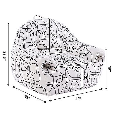 Unikome Modern Jacquard Compressed Accent Chair Space-Saving Design