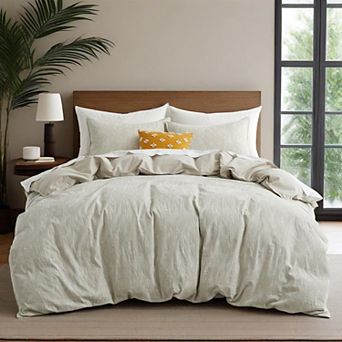Unikome Linen-Cotton Blend Duvet Cover Set - Soft, Breathable & Textured Bedding Set