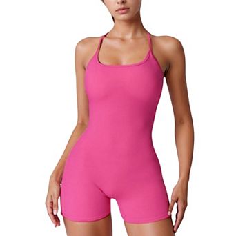Women's Strappy Activewear Romper with Fitted Bodice and Stretch Fabric for Flexible Movement