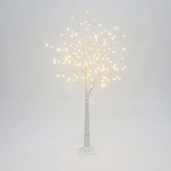 LuxenHome Pre-lit 47.24" White Birch Artificial Tree