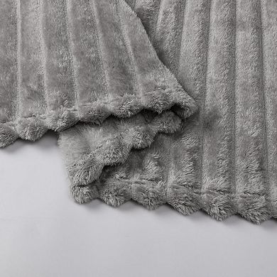 Kate Aurora Modern Lux Ultra Soft and Plush Ribbed Accent Throw Blanket
