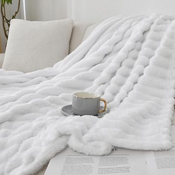 Kate Aurora Modern Lux Ultra Soft and Plush Ribbed Accent Throw Blanket