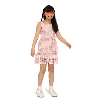 Rosy Mini Lace Dress