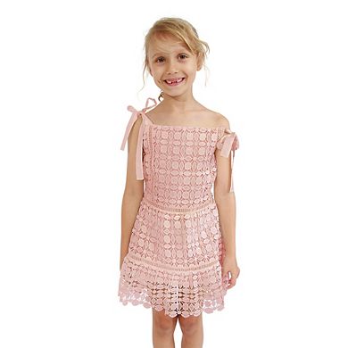 Rosy Mini Lace Dress