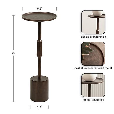 Truxton Pedestal Metal Table