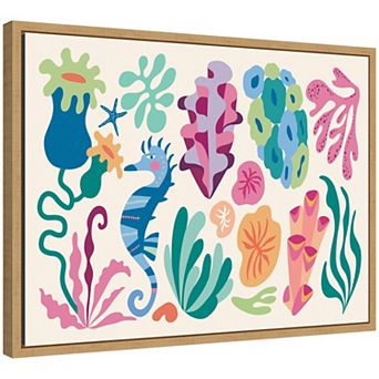 Sylvie Fun Colorful Coral Reef Framed Canvas by Rachel Lee