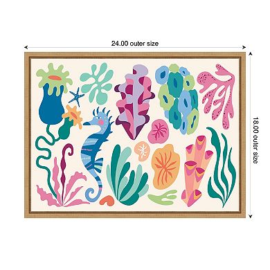 Sylvie Fun Colorful Coral Reef Framed Canvas by Rachel Lee