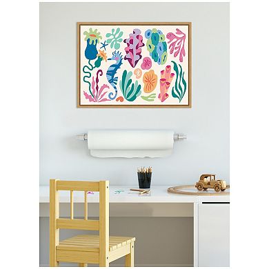 Sylvie Fun Colorful Coral Reef Framed Canvas by Rachel Lee