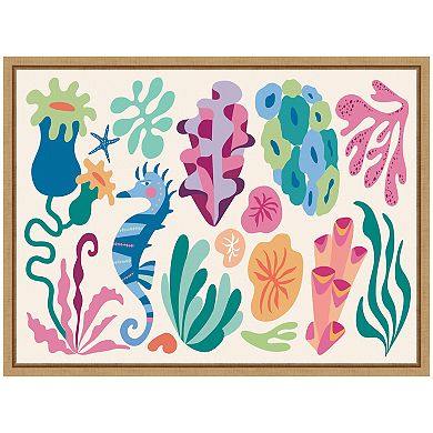 Sylvie Fun Colorful Coral Reef Framed Canvas by Rachel Lee