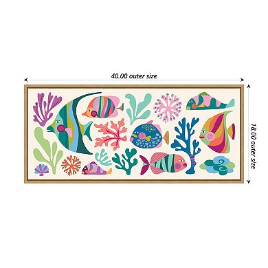 Sylvie Fun Colorful Tropical Fish Framed Canvas by Rachel Lee