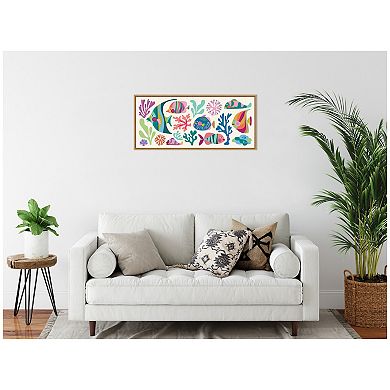 Sylvie Fun Colorful Tropical Fish Framed Canvas by Rachel Lee