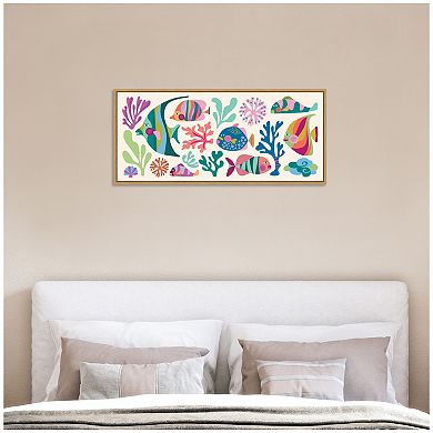 Sylvie Fun Colorful Tropical Fish Framed Canvas by Rachel Lee