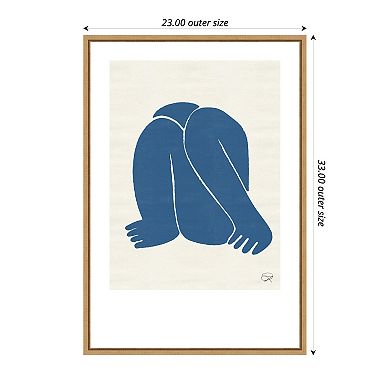 Sylvie Head Down II Royal Framed Canvas by Rocket Jack