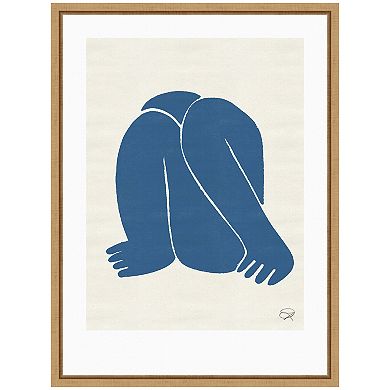Sylvie Head Down II Royal Framed Canvas by Rocket Jack