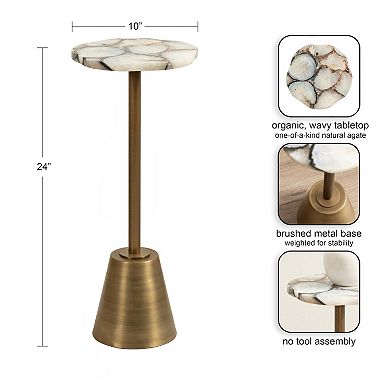 Tira Wavy Organic Stone and Metal Table