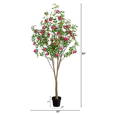 nearly natural 7-ft. Artificial Dogwood Tree Floor Decor