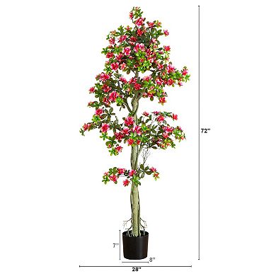 nearly natural 6-ft. UV Resistant Artificial Azalea Tree
