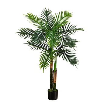 Nearly Natural 4-ft. UV Resistant Artificial Double Robellini Palm Tree