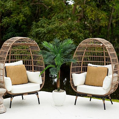 Nearly Natural 4-ft. UV Resistant Artificial Double Robellini Palm Tree