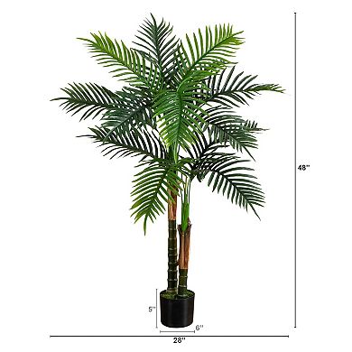 Nearly Natural 4-ft. UV Resistant Artificial Double Robellini Palm Tree