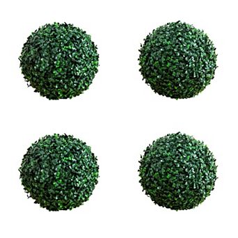 nearly natural 8-Inch UV Resistant Artificial Boxwood Ball - Set of 4