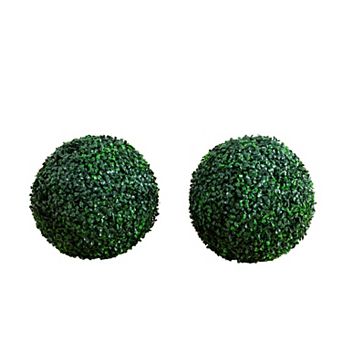nearly natural 12-Inch UV Resistant Artificial Boxwood Ball - Set of 2