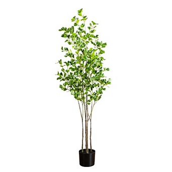 nearly natural 5-ft. Artificial Heart Shaped Ficus Leaf Tree Floor Decor