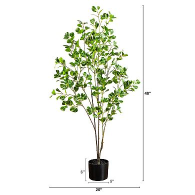 nearly natural 4-ft. Artificial Heart Shaped Ficus Leaf Tree Floor Decor