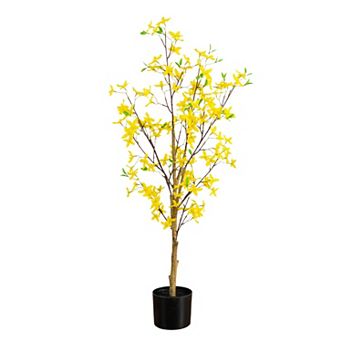 nearly natural 4-ft. Artificial Forsythia Tree Floor Decor