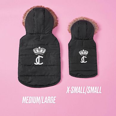 Juicy Couture Quilted Puffer Hooded Pet Jacket