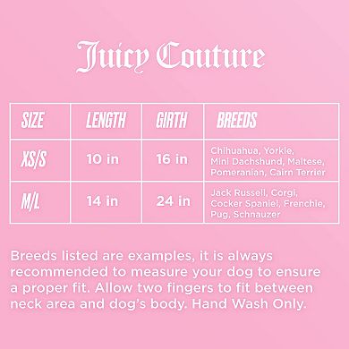 Juicy Couture Quilted Puffer Hooded Pet Jacket