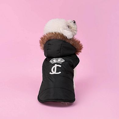 Juicy Couture Quilted Puffer Hooded Pet Jacket