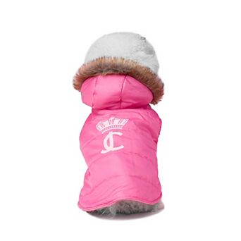Juicy Couture Quilted Puffer Hooded Pet Jacket