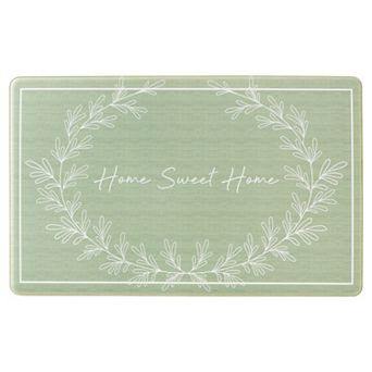 Martha Stewart Bloomfield Leaf Frame Non-Slip Stain Resistant Kitchen Mat