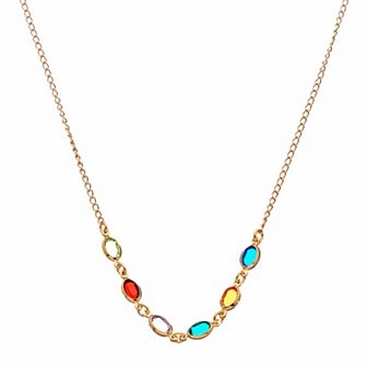 Juvell 18k Gold Plated Multi Color Topaz Gemstone Necklace