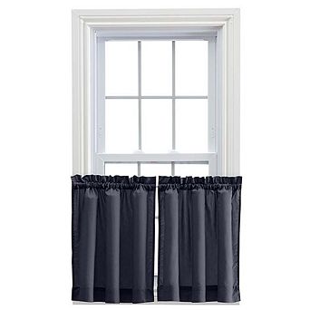 Stacey 1.5" Rod Pocket High Quality Fabric Solid Color Window Tailored Tier Pair