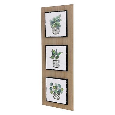 Triptych Potted Plants Wall Decor