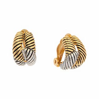 Juvell Gold Two-Tone Clip-On Earrings