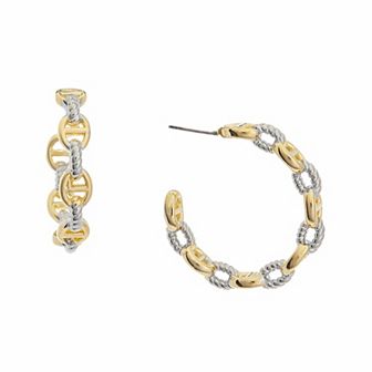 Juvell Gold Two-Tone Hoop Earrings