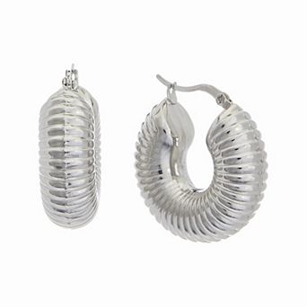 Juvell 18k White Gold Plated Hoop Earrings
