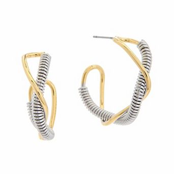 Juvell Gold Two-Tone Hoop Earrings