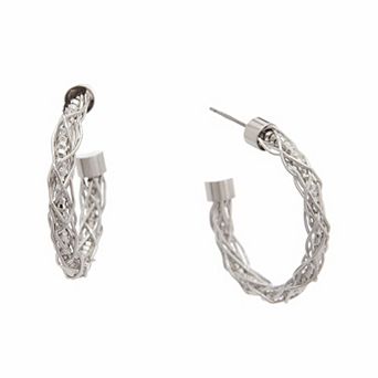Juvell 18k White Gold Plated Hoop Earrings