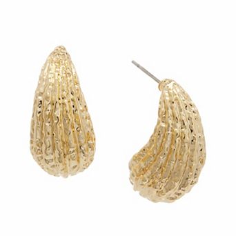 Juvell 18k Gold-Plated Textured Hoop Earrings