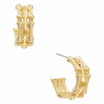 Juvell 18k Gold Plated Cubic Zirconia Hoop Earrings
