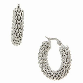Juvell 18k White Gold Over Brass Hoop Earrings