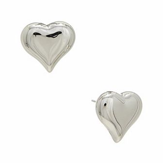Juvell 18k White Gold Over Brass Heart Earrings