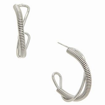 Juvell 18k White Gold Over Brass Spiral Hoop Earrings